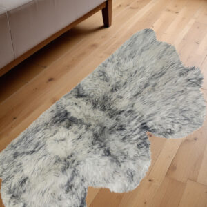 3' X 5' Gray Ombre Natural Sheepskin Area Rug