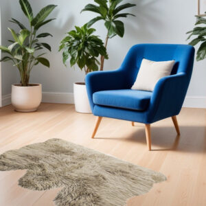 3' X 5' Taupe Natural Sheepskin Area Rug