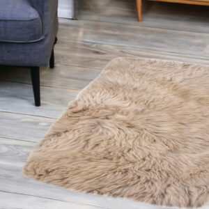 2' X 3' Taupe Sheepskin Area Rug