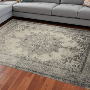 12' X 15' Gray and Ivory Area Rug