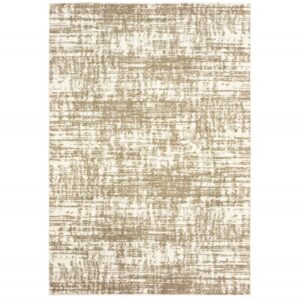 5' X 8' Ivory And Gray Abstract Strokes Area Rug
