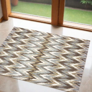 2' X 3' Gray Shag Power Loom Area Rug