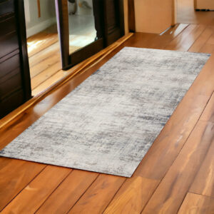 2' X 6' Navy Blue Distressed Striations Area Rug