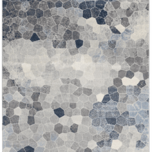 2' X 6' Navy Geometric Area Rug