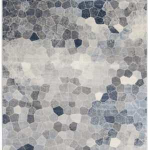 7' X 10' Navy Blue Cobblestone Pattern Area Rug