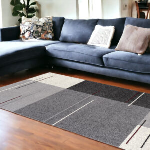 8' X 11' Gray Modern Geometric Area Rug