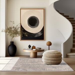 5' X 8' Grey Abstract Area Rug