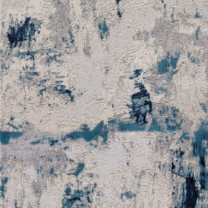 15' Blue Abstract Dhurrie Runner Rug