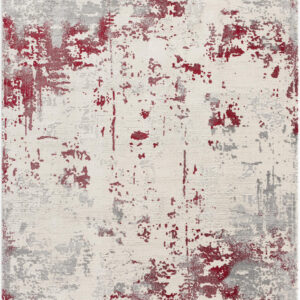 4' X 6' Red Abstract Dhurrie Area Rug