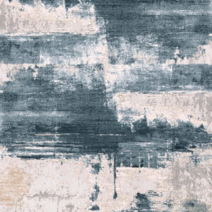 13' Blue And Ivory Abstract Shag Runner Rug