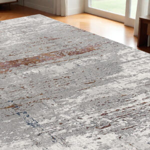 5' X 8' Gray And Brown Abstract Scraped Area Rug