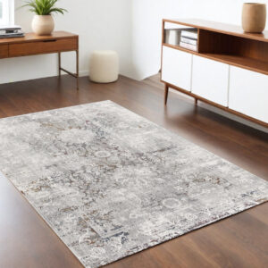 4' X 6' Gray Abstract Patterns Area Rug