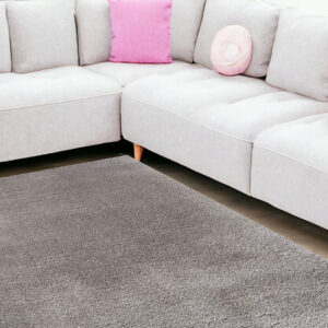 8' X 11' Ivory Modern Solid Shag Area Rug