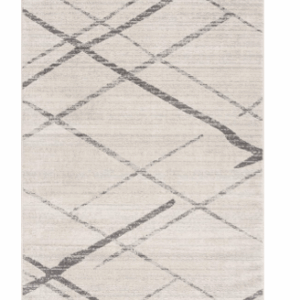 2' X 4' Gray and Ivory Geometric Area Rug
