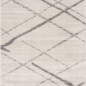 6' X 9' Gray and Ivory Geometric Area Rug