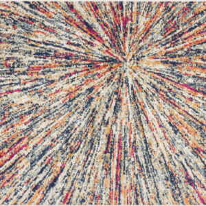 4' X 6' Cream Celestial Burst Abstract Area Rug