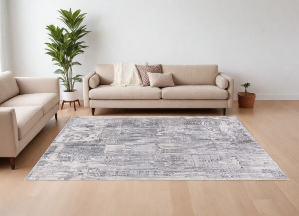 8' X 10' Blue Abstract Power Loom Area Rug