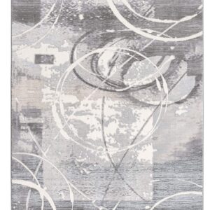 5' X 7' Gray Abstract Power Loom Area Rug