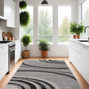 4' X 6' Gray Abstract Power Loom Area Rug