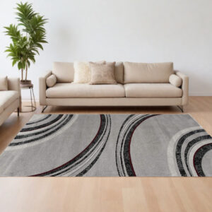 8' X 10' Gray Abstract Dhurrie Area Rug
