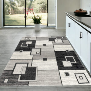 4' X 6' Gray Abstract Power Loom Area Rug