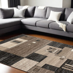8' X 10' Beige Abstract Dhurrie Area Rug