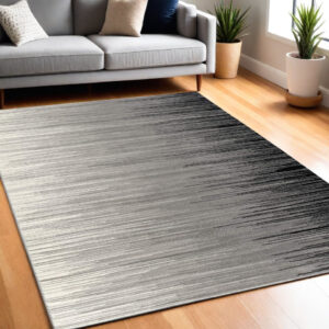 5' X 7' Black Abstract Dhurrie Area Rug