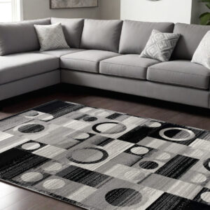 6' X 9' Gray Abstract Dhurrie Area Rug