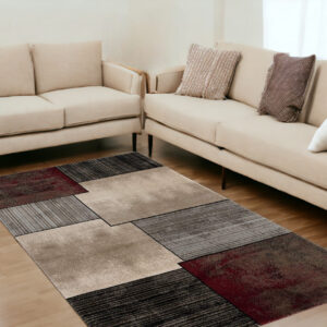 6' X 9' Brown Abstract Dhurrie Area Rug