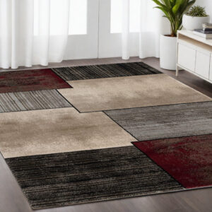 8' X 11' Brown And Beige Abstract Area Rug
