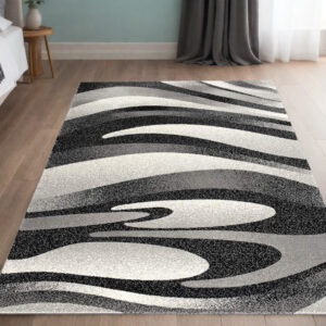 4' X 6' Gray Abstract Power Loom Area Rug