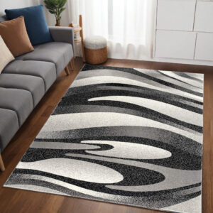 8' X 10' Gray Abstract Dhurrie Area Rug