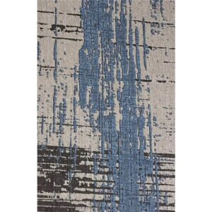 5' X 7' Blue and Gray Abstract Area Rug