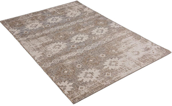 3' X 5' Gray and Ivory Ikat Power Loom Distressed Area Rug