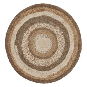 5' Beige Jute Hand Braided Round Rug