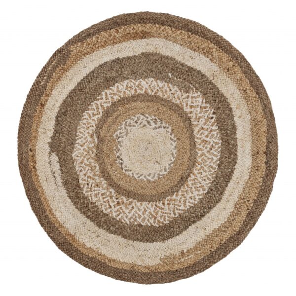 6' Beige Jute Hand Braided Round Rug