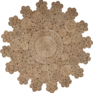 6' Natural Jute Hand Braided Round Rug