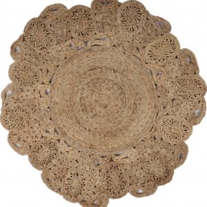 6' Natural Jute Hand Braided Round Rug