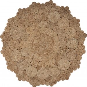 6' Natural Jute Hand Braided Round Rug