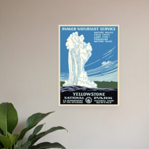 8.5" x 11" Yellowstone National Park c1938 Vintage Travel Poster Wall Art