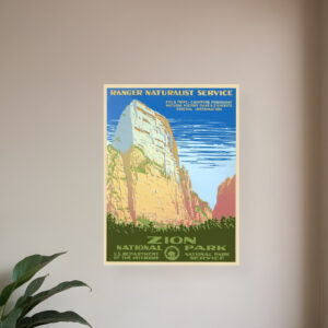 11" x 14" Zion National Park c1938 Vintage Travel Poster Wall Art