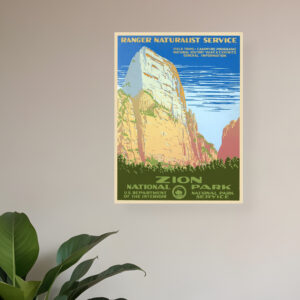 8.5" x 11" Zion National Park c1938 Vintage Travel Poster Wall Art