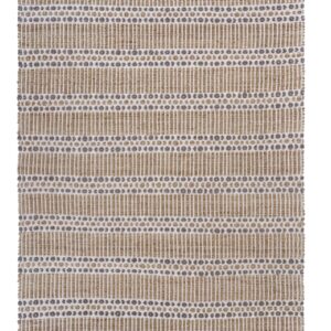 9' X 12' Tan and Gray Detailed Stripes Area Rug
