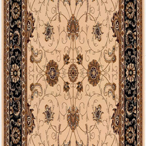 15' Black And Ivory Oriental Runner Rug