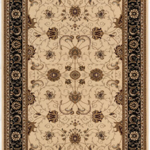 4' X 6' Black And Ivory Oriental Area Rug