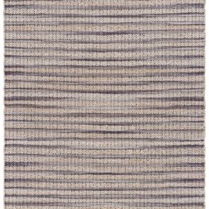9' X 12' Brown and Gray Striped Area Rug