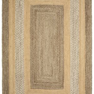 4' X 6' Tan and Beige Bordered Area Rug