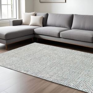 8' X 10' Ivory Wool Hand Loomed Area Rug