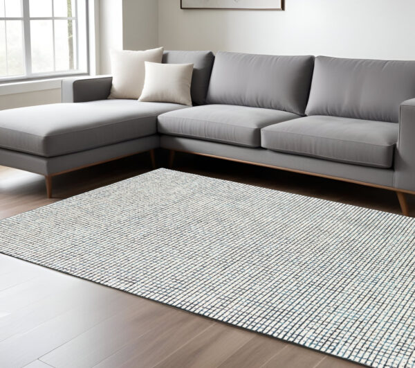 8' X 10' Ivory Wool Hand Loomed Area Rug