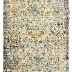 5' X 8' Beige and Ivory Area Rug